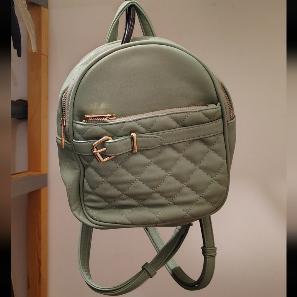 Elegant Quilted Green Backpack